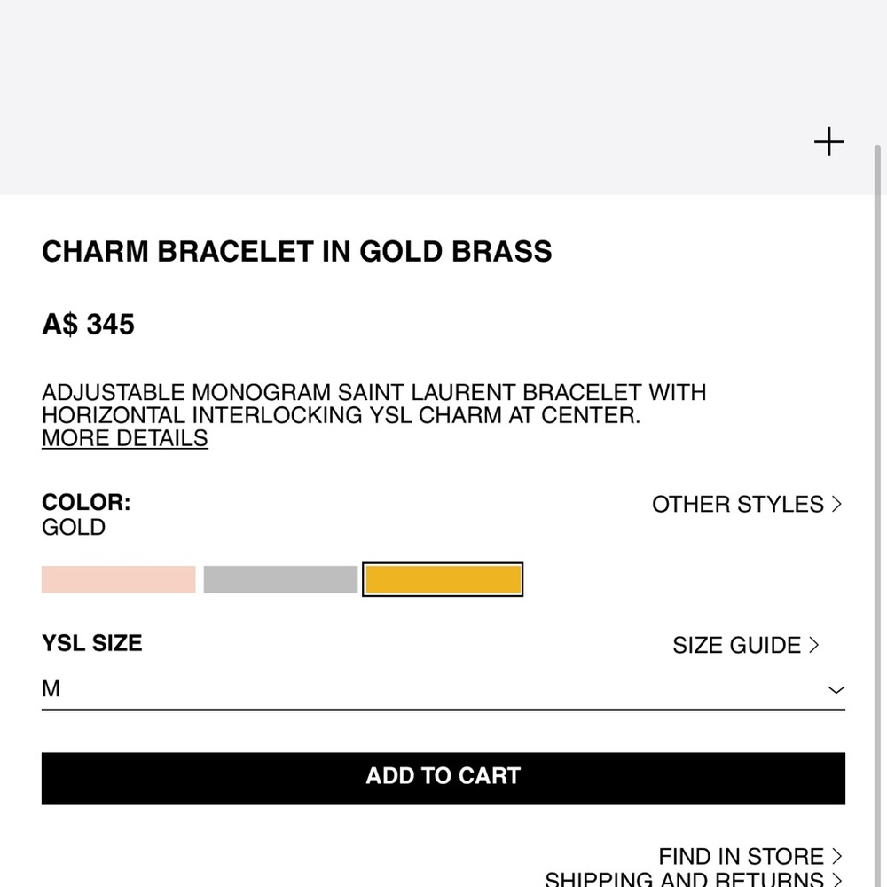 YSL gold plated bracket - Picture 2 of 2